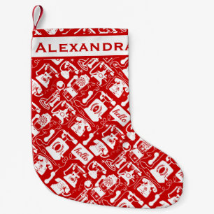 Petite Chaussette De Noël Motif de téléphone rétro de n'importe quelle coule