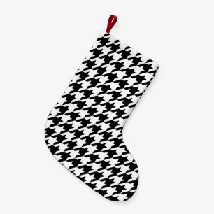 Petite Chaussette De Noël Motif de tissage de la dent noire rétro