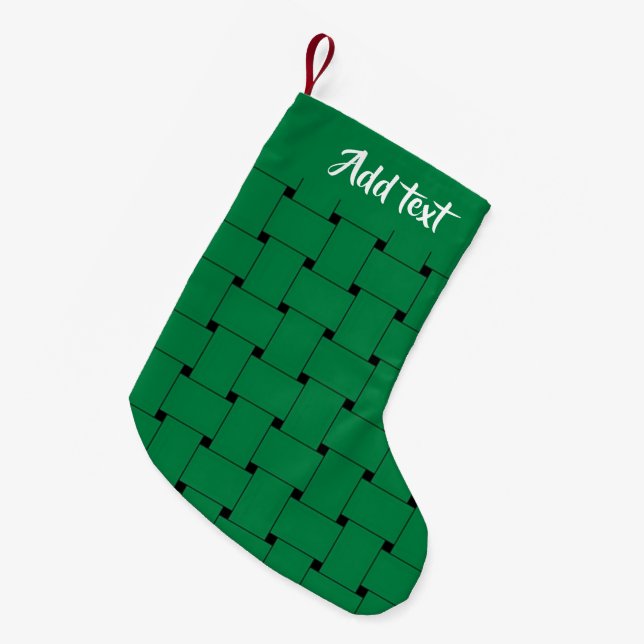Petite Chaussette De Noël Motif de tissage vert (Devant (Accrochage))