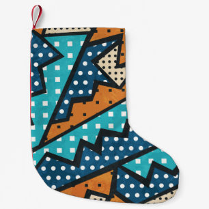 Petite Chaussette De Noël Motif de tissu Vintage de l'effet Grunge