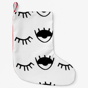 Petite Chaussette De Noël Motif d'encre pour yeux peints à la main