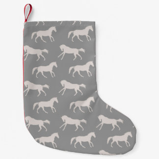 Petite Chaussette De Noël Motif des Chevaux de Galloping Gray