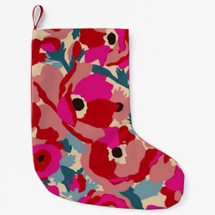 Petite Chaussette De Noël Motif d'illustration de fleurs. Moti botanique flo
