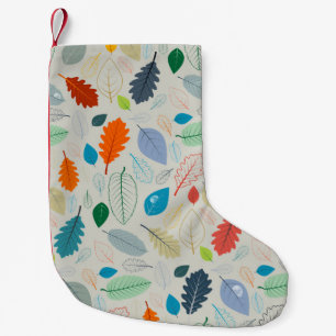 Petite Chaussette De Noël Motif d'illustration Feuilles d'automne vintage
