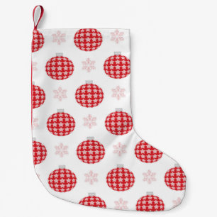 Petite Chaussette De Noël Motif d'ornement de Noël rouge