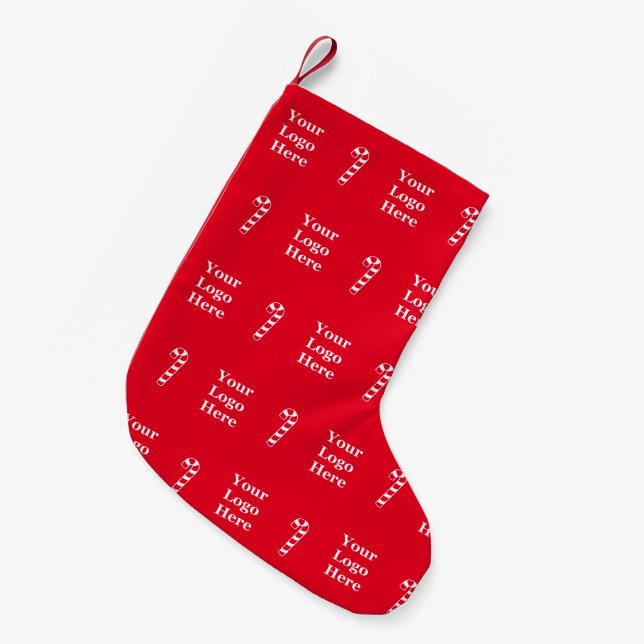 Petite Chaussette De Noël Motif du logo commercial rouge et blanc Sucres de  (Devant (Accrochage))