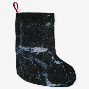Petite Chaussette De Noël Motif en marbre noir
