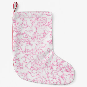 Petite Chaussette De Noël Motif en marbre rose