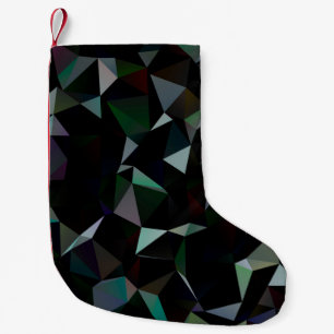 Petite Chaussette De Noël Motif en mosaïque triangle noir foncé. illu géomét