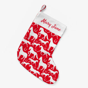 Petite Chaussette De Noël Motif équestre Jockey et Horse Lover
