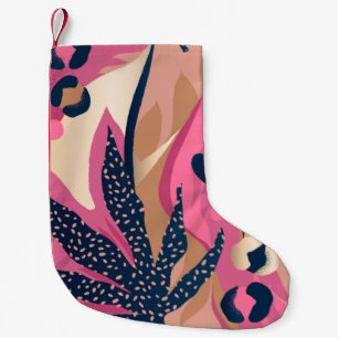 Petite Chaussette De Noël Motif exotique moderne avec peau de léopard. Créat