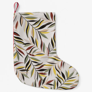 Petite Chaussette De Noël motif feuille transparent sur fond gris,