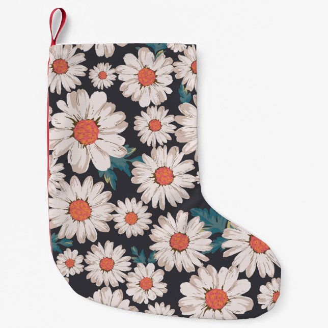 Petite Chaussette De Noël Motif Fleur Fleur Fleur Fleur Fleur Simples (Devant)