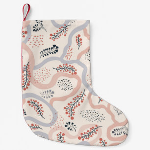 Petite Chaussette De Noël Motif floral artistique, décoration d'automne orne