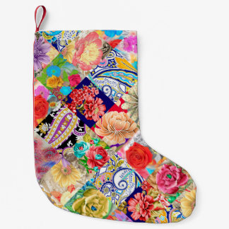 Petite Chaussette De Noël motif floral artistique original et tendance, 