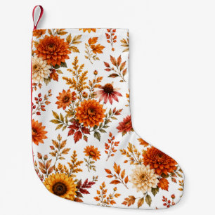 Petite Chaussette De Noël Motif floral automnal vintage avec tournesols