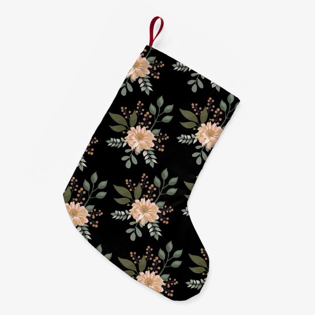 Petite Chaussette De Noël Motif floral Noël Stocker (Devant (Accrochage))