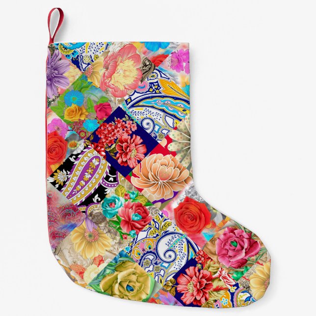 Petite Chaussette De Noël Motif floral sans couture avec chry chinese stylis (Devant)