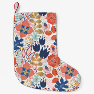Petite Chaussette De Noël Motif floral transparent sur blanc. backgro Abstra