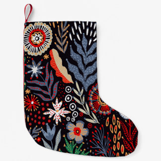 Petite Chaussette De Noël Motif folklorique, design textile transparent avec