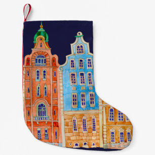 Petite Chaussette De Noël Motif frontalier transparent et architectural sur