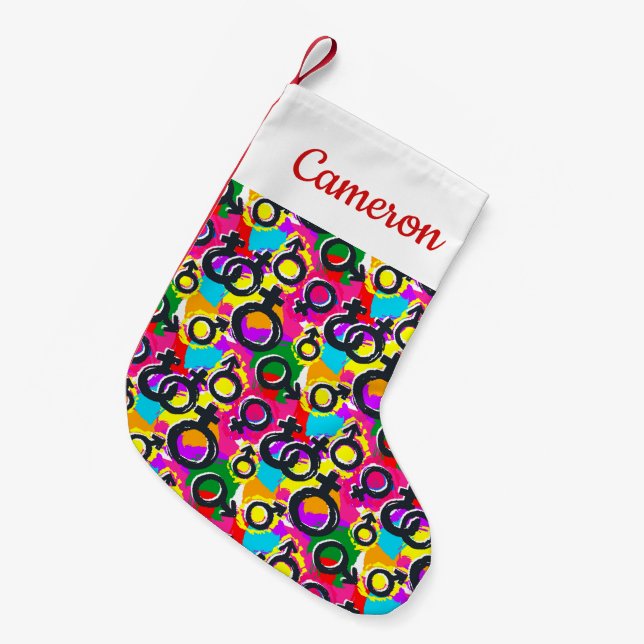 Petite Chaussette De Noël Motif Gay pride de Neon (Devant (Accrochage))