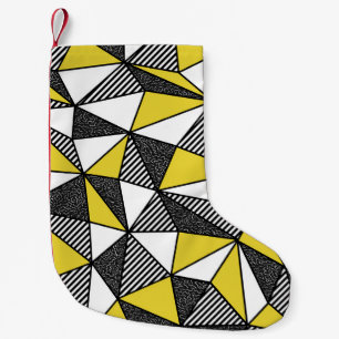 Petite Chaussette De Noël Motif géométrique bas-poly rétro