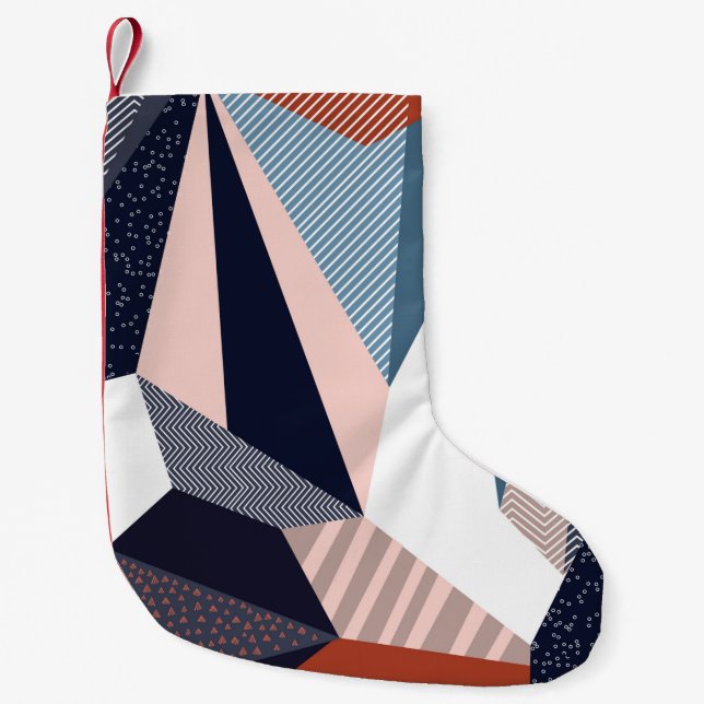 Petite Chaussette De Noël Motif géométrique créatif avec différentes formes  (Devant)