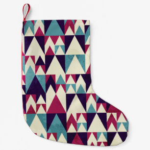 Petite Chaussette De Noël Motif géométrique triangle rétro
