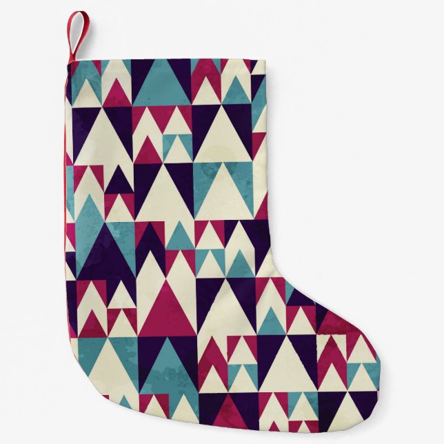 Petite Chaussette De Noël Motif géométrique triangle rétro (Devant)