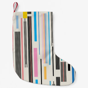 Petite Chaussette De Noël motif graphique coloré de différentes bandes 