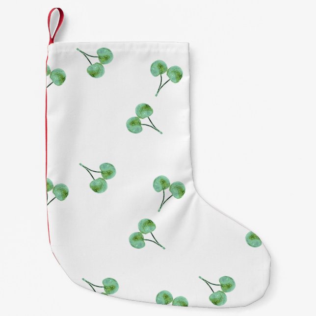Petite Chaussette De Noël Motif Green Cherry (Devant)