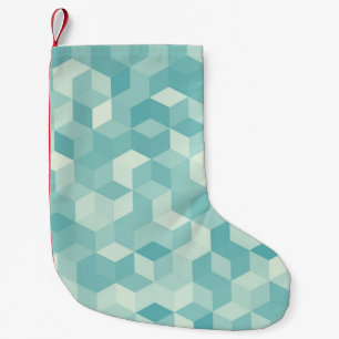 Petite Chaussette De Noël Motif Hexagonal bleu sans fil