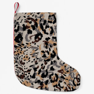 Petite Chaussette De Noël Motif léopard, motif jaguar, fourrure animale