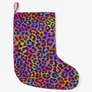 Petite Chaussette De Noël Motif léopard. Répétition sans soudure animal ba