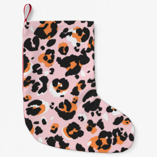 Petite Chaussette De Noël Motif léopard sans soudure. Texture leo classique.