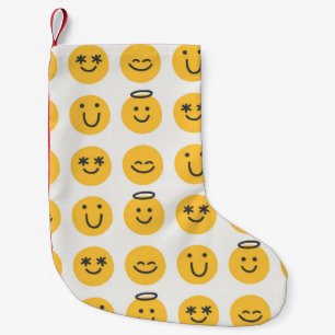 Petite Chaussette De Noël Motif libre main heureux émoji sans couture. e pos