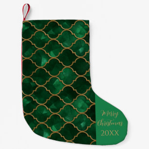 Petite Chaussette De Noël Motif marocain émeraude – Style Luxueux