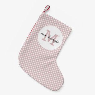 Petite Chaussette De Noël Motif minimaliste en teinte rose pâle