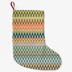 Petite Chaussette De Noël Motif multicolore en zigzag
