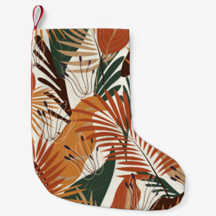 Petite Chaussette De Noël Motif naturel sans faille, plantes abstraits et fl