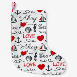 Petite Chaussette De Noël Motif nautique sans voile