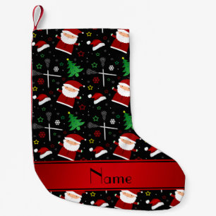 Petite Chaussette De Noël Motif noir nommé fait sur commande de Noël de