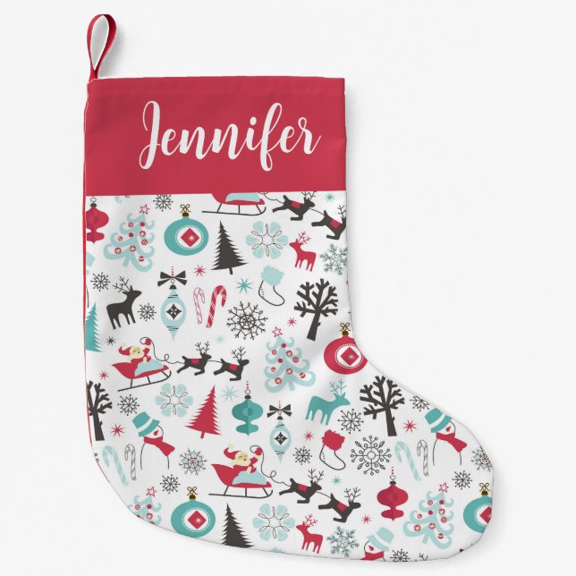 Petite Chaussette De Noël Motif nordique de Noël (Devant)