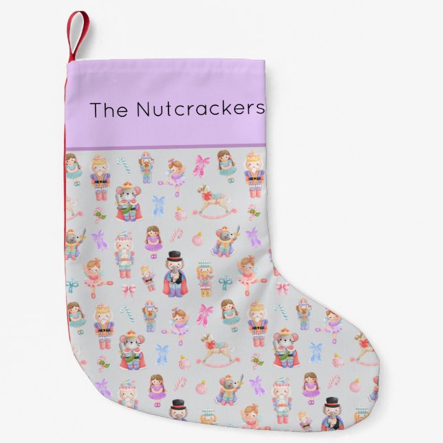 Petite Chaussette De Noël Motif Nutcracker Pastel (Devant)