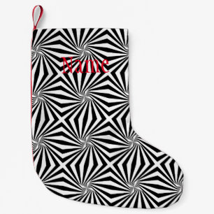 Petite Chaussette De Noël Motif rayonnant noir blanc Thunder_Cove