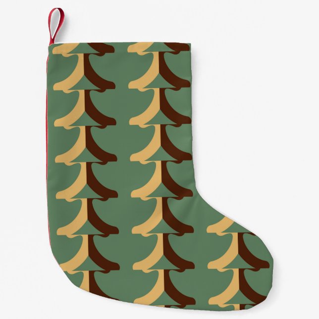 Petite Chaussette De Noël Motif rétro transparent avec éléments verticaux. a (Devant)