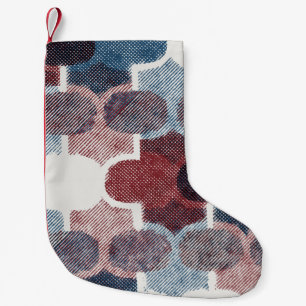 Petite Chaussette De Noël Motif rouge Abstrait géométrique