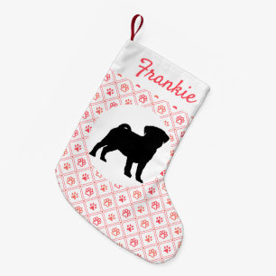 Petite Chaussette De Noël Motif rouge personnalisé de tuile d'empreinte de