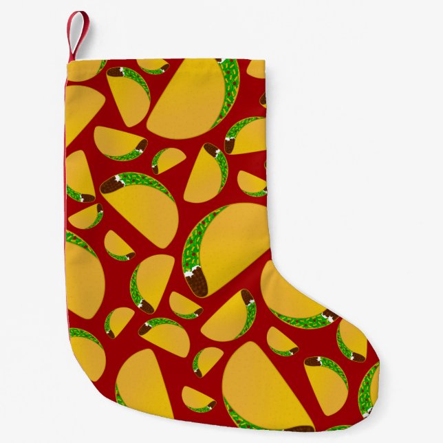 Petite Chaussette De Noël Motif rouge taco (Devant)